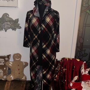 Plaid Hooded Long cover up large
